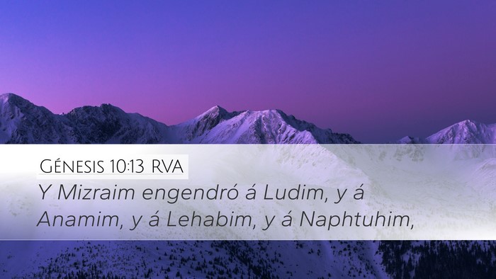 Génesis 10:13 RVA Bible Verse Image