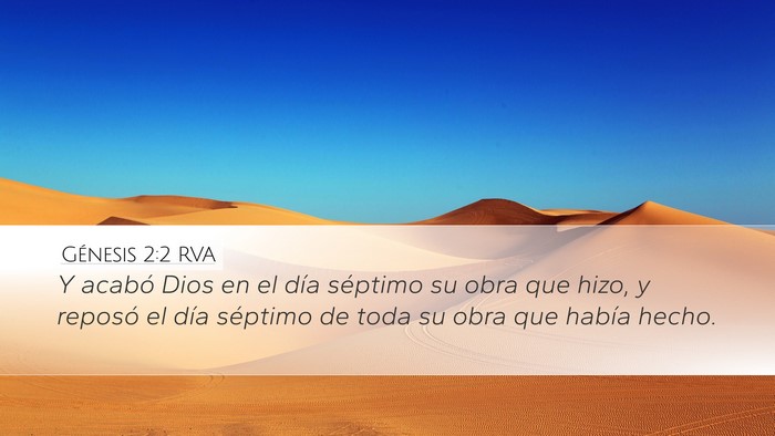 Génesis 2:2 RVA Bible Verse Image