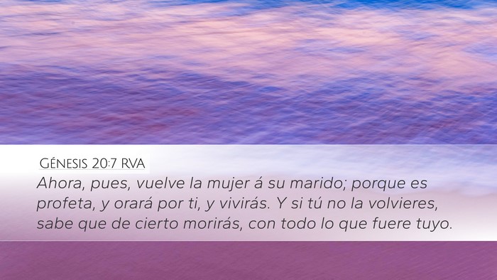 Génesis 20:7 RVA Bible Verse Image