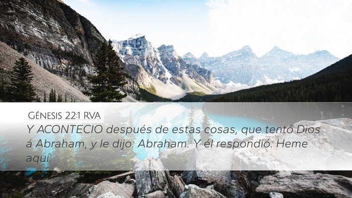 Génesis 22:1 RVA Desktop Wallpaper - Y ACONTECIO después de estas cosas, que tentó - Desktop Bible Verse Wallpaper