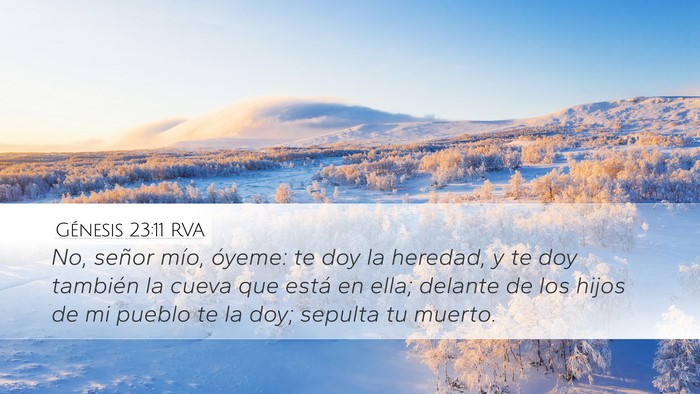 Génesis 23:11 RVA Bible Verse Image