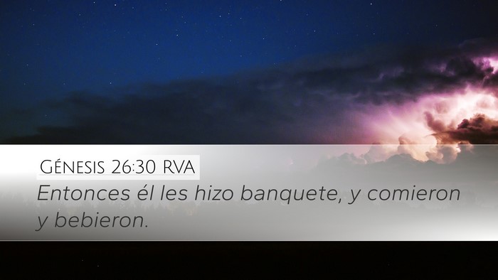 Génesis 26:30 RVA Bible Verse Image