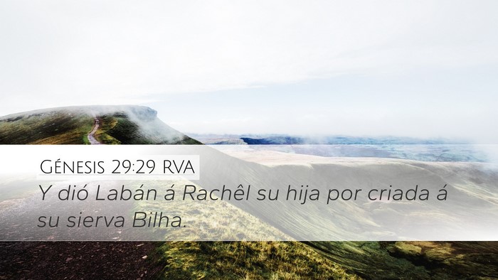 Génesis 29:29 RVA Bible Verse Image