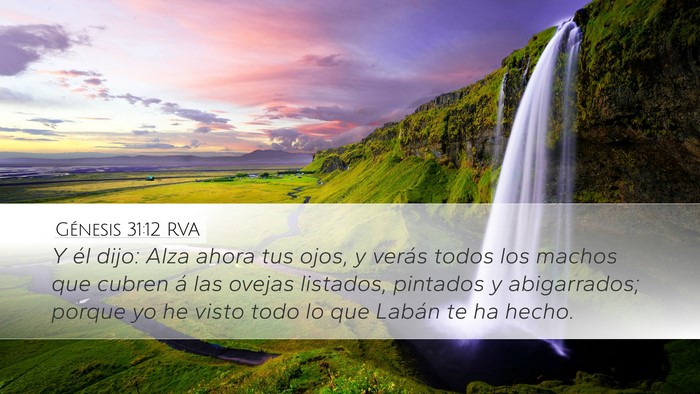 Génesis 31:12 RVA Desktop Wallpaper - Y él dijo: Alza ahora tus ojos, y verás todos - Desktop Bible Verse Wallpaper
