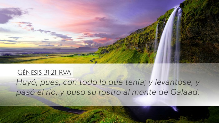 Génesis 31:21 RVA Bible Verse Image