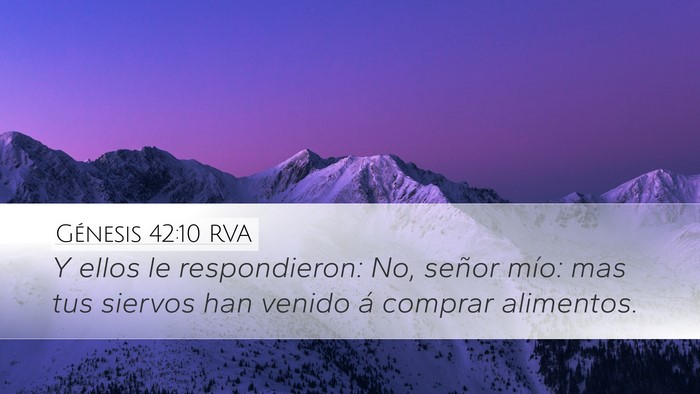 Génesis 42:10 RVA Bible Verse Image