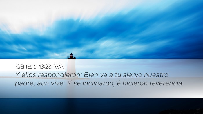 Génesis 43:28 RVA Bible Verse Image