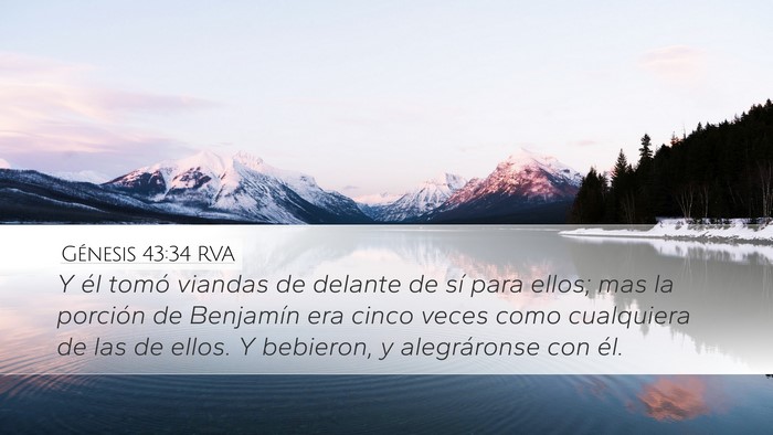 Génesis 43:34 RVA Bible Verse Image