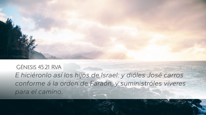 Génesis 45:21 RVA Bible Verse Image