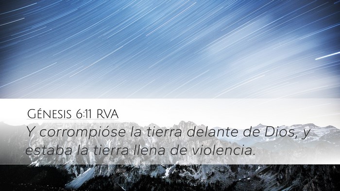 Génesis 6:11 RVA Bible Verse Image