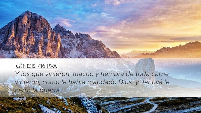 Génesis 7:16 RVA Bible Verse Image
