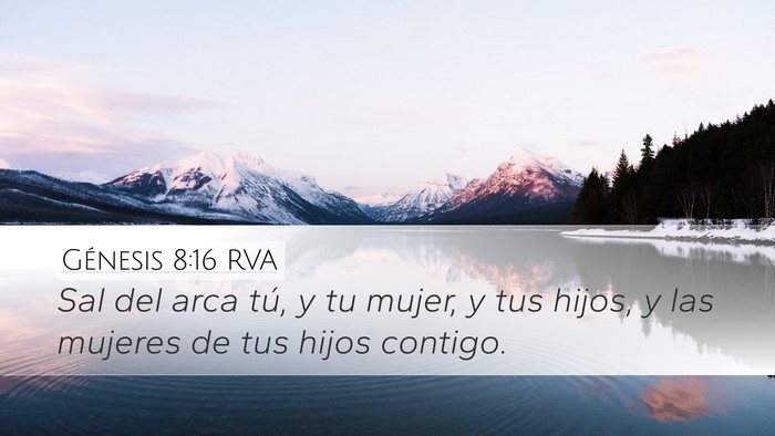 Génesis 8:16 RVA Bible Verse Image