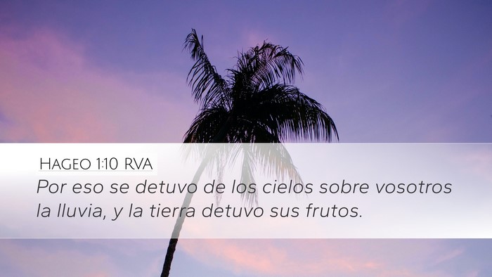 Hageo 1:10 RVA Bible Verse Image