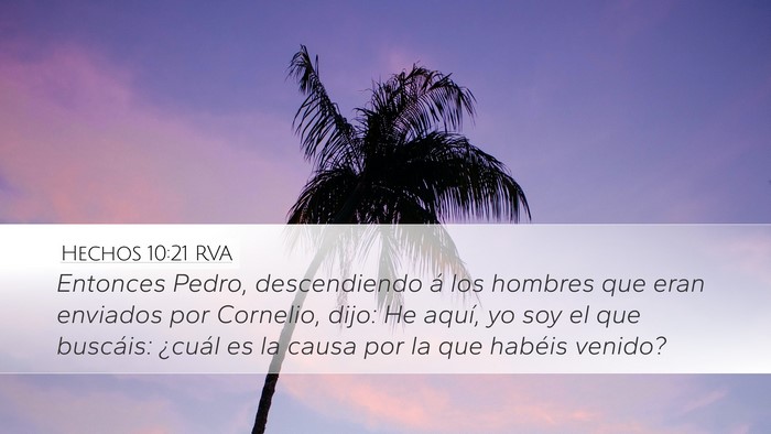 Hechos 10:21 RVA Desktop Wallpaper - Entonces Pedro, descendiendo á los hombres que - Desktop Bible Verse Wallpaper
