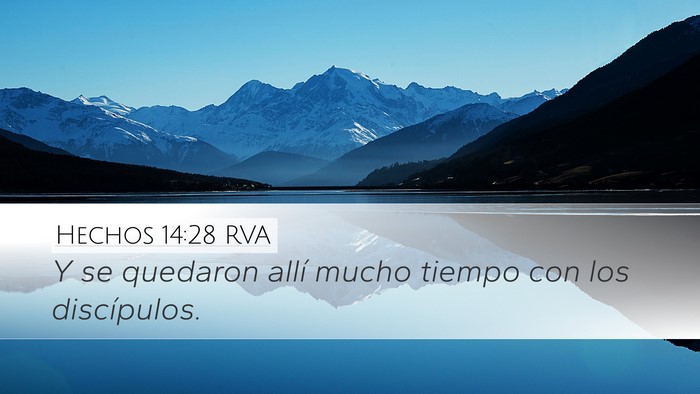 Hechos 14:28 RVA Bible Verse Image