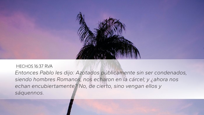Hechos 16:37 RVA Bible Verse Image