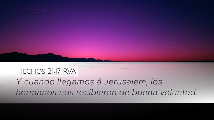 Hechos 21:17 RVA Bible Verse Image