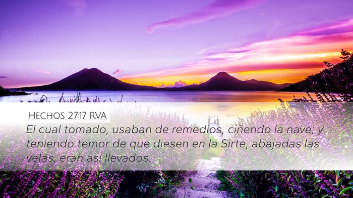 Hechos 27:17 RVA Bible Verse Image