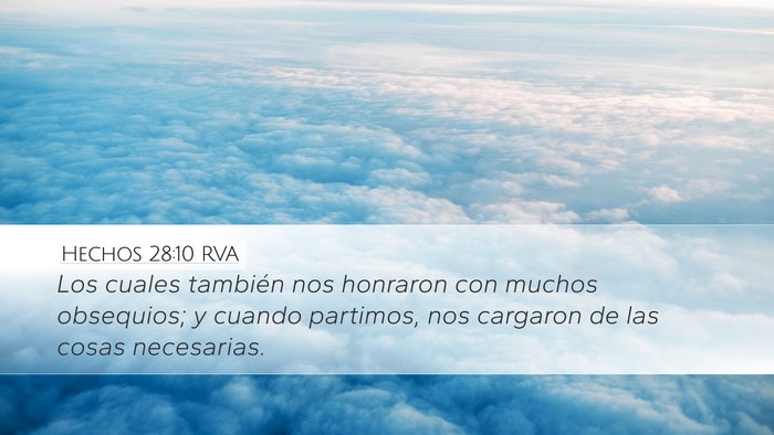 Hechos 28:10 RVA Bible Verse Image