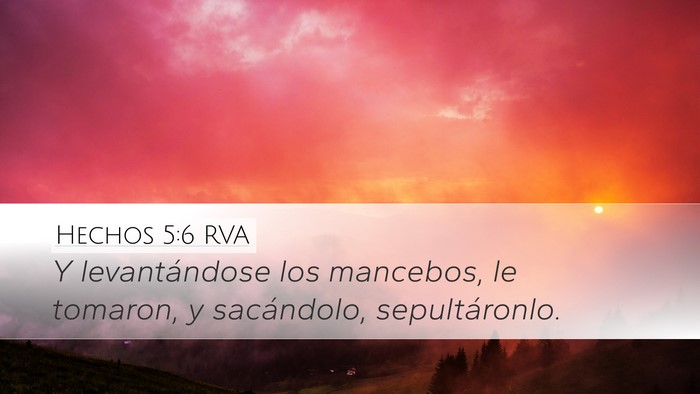 Hechos 5:6 RVA Bible Verse Image