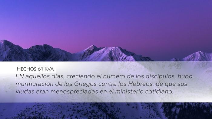 Hechos 6:1 RVA Bible Verse Image