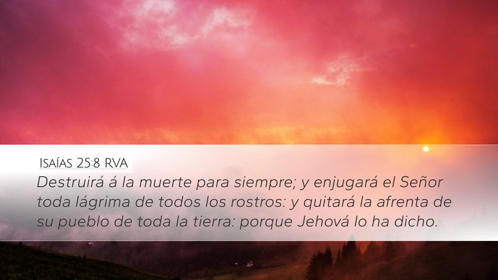 Isaías 25:8 RVA Bible Verse Image