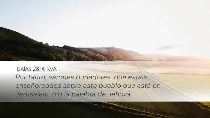 Isaías 28:14 RVA Bible Verse Image