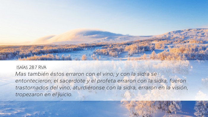 Isaías 28:7 RVA Bible Verse Image