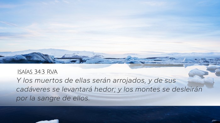 Isaías 34:3 RVA Bible Verse Image