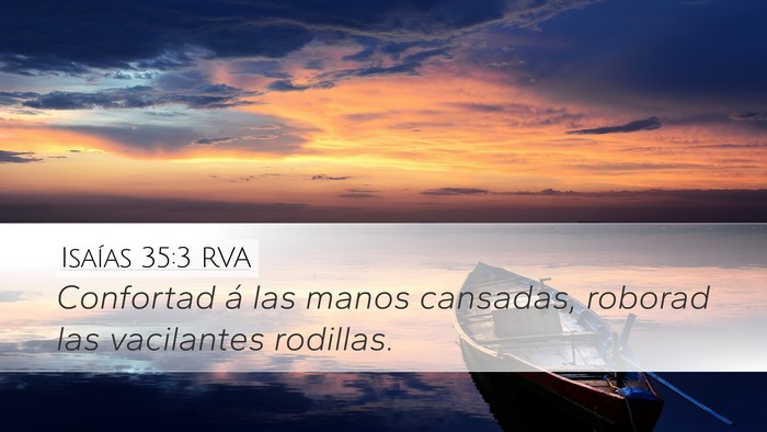 Isaías 35:3 RVA Bible Verse Image