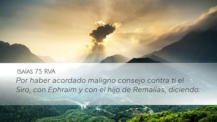 Isaías 7:5 RVA Bible Verse Image
