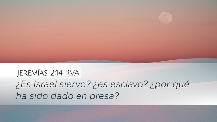 Jeremías 2:14 RVA Desktop Wallpaper - ¿Es Israel siervo? ¿es esclavo? ¿por qué ha - Desktop Bible Verse Wallpaper