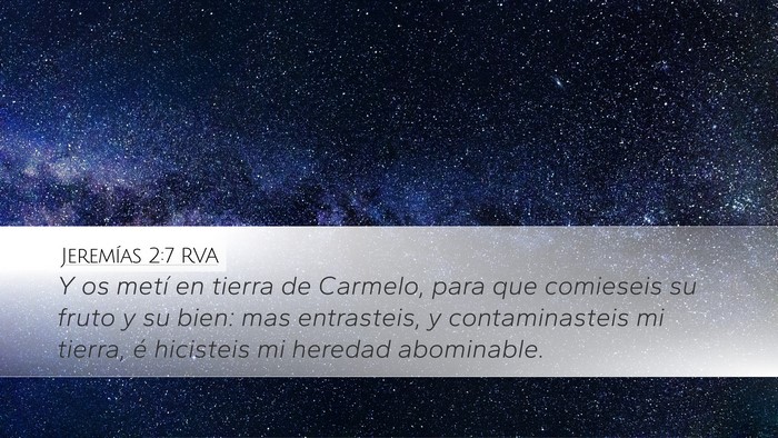 Jeremías 2:7 RVA Bible Verse Image