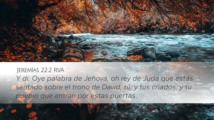 Jeremías 22:2 RVA Bible Verse Image