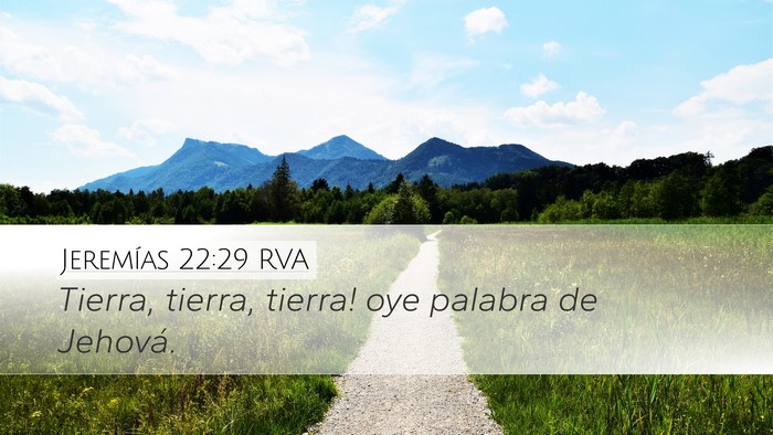 Jeremías 22:29 RVA Bible Verse Image
