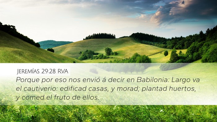 Jeremías 29:28 RVA Bible Verse Image