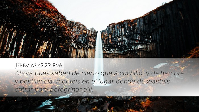 Jeremías 42:22 RVA Bible Verse Image