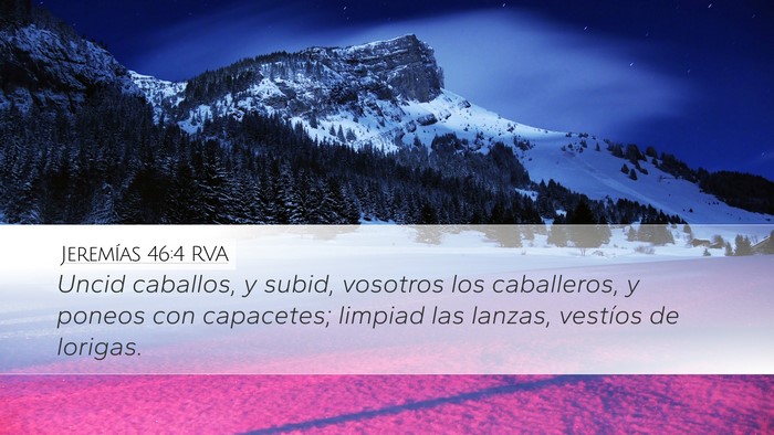 Jeremías 46:4 RVA Bible Verse Image