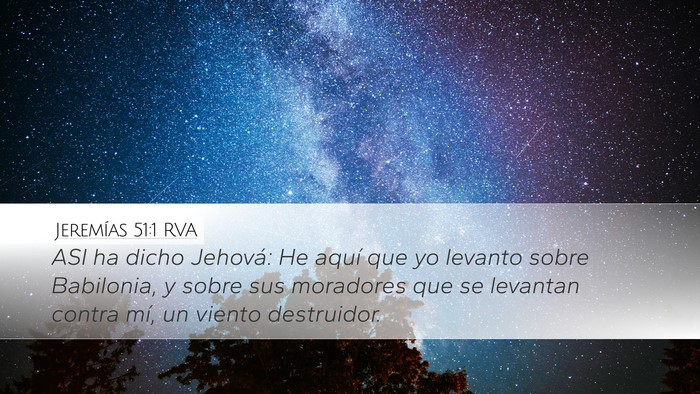 Jeremías 51:1 RVA Bible Verse Image