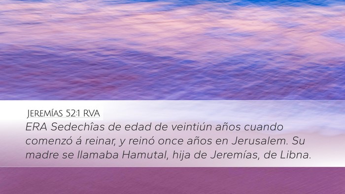 Jeremías 52:1 RVA Bible Verse Image