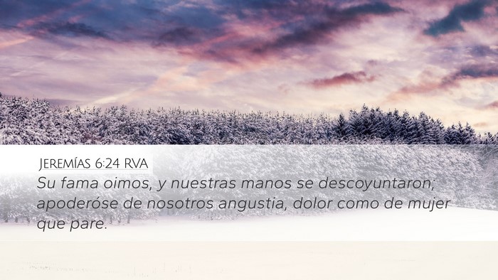 Jeremías 6:24 RVA Bible Verse Image