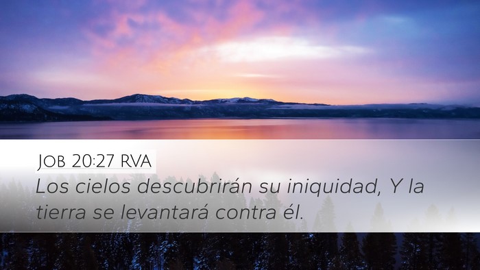 Job 20:27 RVA Desktop Wallpaper - Los cielos descubrirán su iniquidad, Y la tierra - Desktop Bible Verse Wallpaper