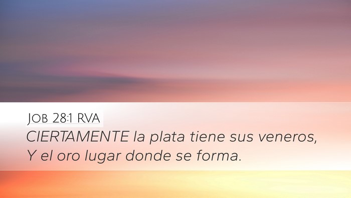 Job 28:1 RVA Desktop Wallpaper - CIERTAMENTE la plata tiene sus veneros, Y el oro - Desktop Bible Verse Wallpaper