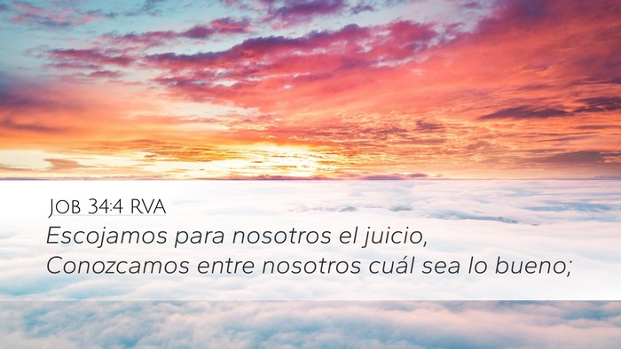 Job 34:4 RVA Desktop Wallpaper - Escojamos para nosotros el juicio, Conozcamos - Desktop Bible Verse Wallpaper