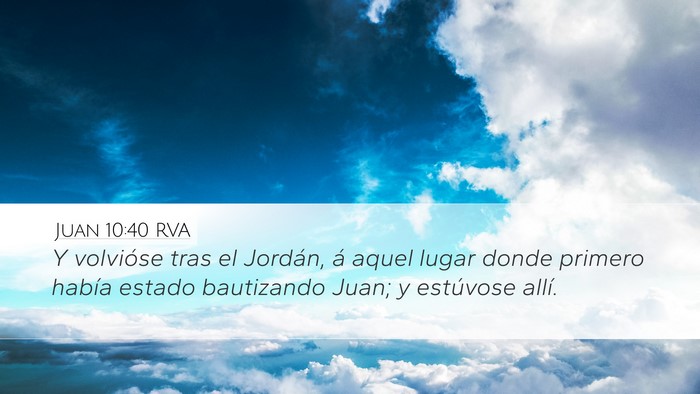 Juan 10:40 RVA Bible Verse Image