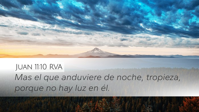 Juan 11:10 RVA Desktop Wallpaper - Mas el que anduviere de noche, tropieza, porque - Desktop Bible Verse Wallpaper