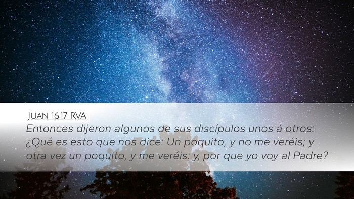 Juan 16:17 RVA Bible Verse Image