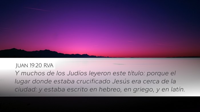 Juan 19:20 RVA Bible Verse Image