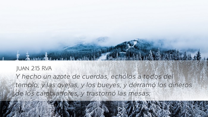 Juan 2:15 RVA Desktop Wallpaper - Y hecho un azote de cuerdas, echólos á todos - Desktop Bible Verse Wallpaper