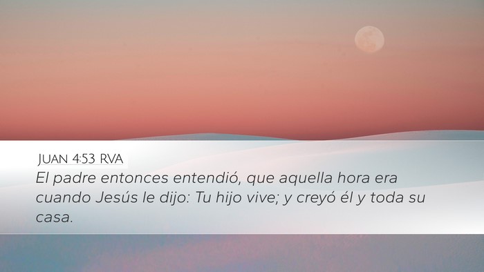 Juan 4:53 RVA Bible Verse Image